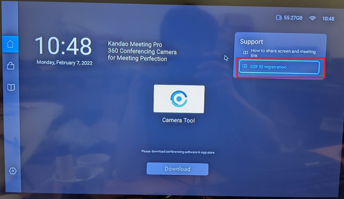 Kandao Meeting 360 Pro showing "This device isn't Play Protect